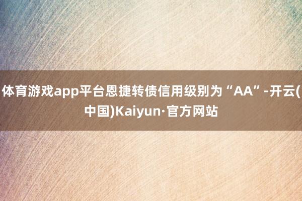 体育游戏app平台恩捷转债信用级别为“AA”-开云(中国)Kaiyun·官方网站