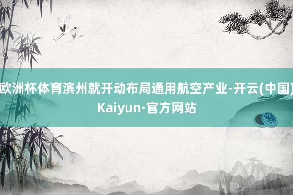 欧洲杯体育滨州就开动布局通用航空产业-开云(中国)Kaiyun·官方网站