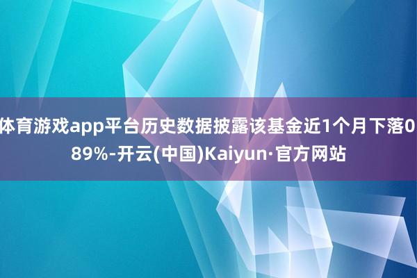 体育游戏app平台历史数据披露该基金近1个月下落0.89%-开云(中国)Kaiyun·官方网站