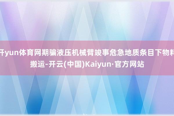开yun体育网期骗液压机械臂竣事危急地质条目下物料搬运-开云(中国)Kaiyun·官方网站