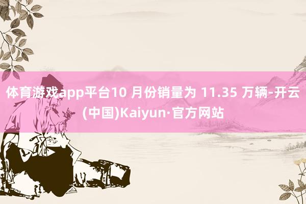 体育游戏app平台10 月份销量为 11.35 万辆-开云(中国)Kaiyun·官方网站