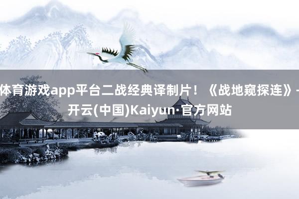 体育游戏app平台二战经典译制片！《战地窥探连》-开云(中国)Kaiyun·官方网站