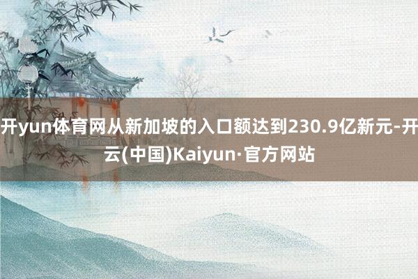 开yun体育网从新加坡的入口额达到230.9亿新元-开云(中国)Kaiyun·官方网站