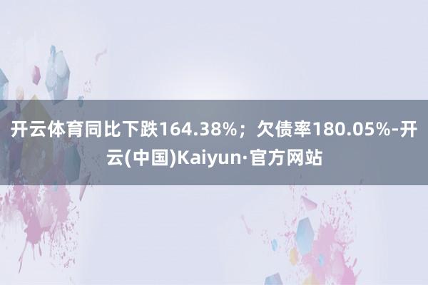开云体育同比下跌164.38%；欠债率180.05%-开云(中国)Kaiyun·官方网站