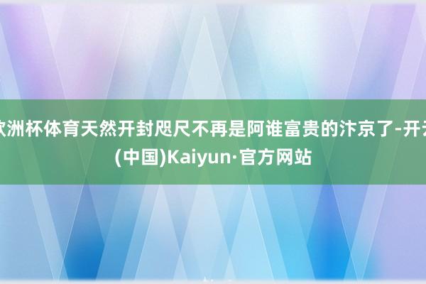 欧洲杯体育天然开封咫尺不再是阿谁富贵的汴京了-开云(中国)Kaiyun·官方网站
