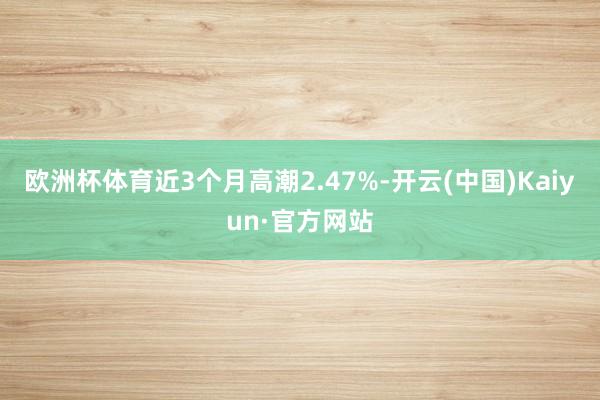 欧洲杯体育近3个月高潮2.47%-开云(中国)Kaiyun·官方网站