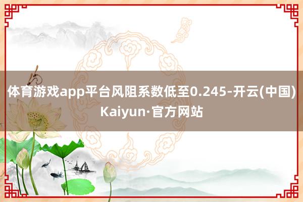 体育游戏app平台风阻系数低至0.245-开云(中国)Kaiyun·官方网站