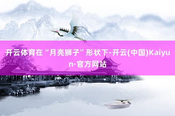 开云体育在“月亮狮子”形状下-开云(中国)Kaiyun·官方网站