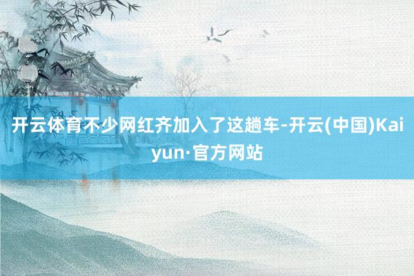 开云体育不少网红齐加入了这趟车-开云(中国)Kaiyun·官方网站
