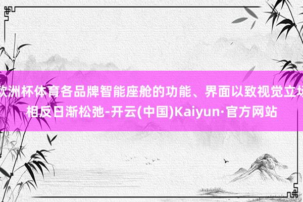 欧洲杯体育各品牌智能座舱的功能、界面以致视觉立场相反日渐松弛-开云(中国)Kaiyun·官方网站