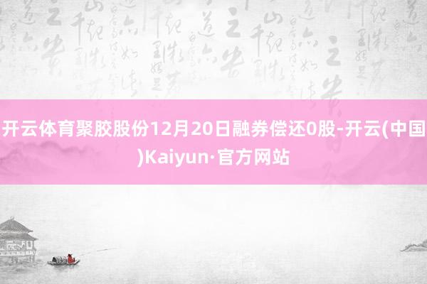 开云体育聚胶股份12月20日融券偿还0股-开云(中国)Kaiyun·官方网站