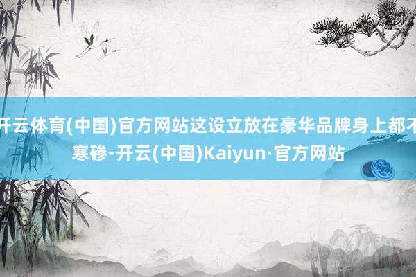 开云体育(中国)官方网站这设立放在豪华品牌身上都不寒碜-开云(中国)Kaiyun·官方网站