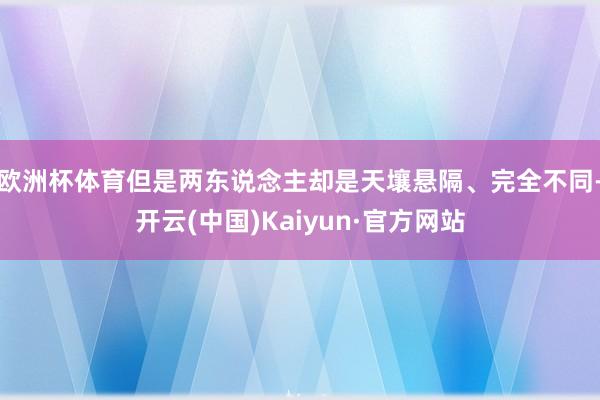欧洲杯体育但是两东说念主却是天壤悬隔、完全不同-开云(中国)Kaiyun·官方网站