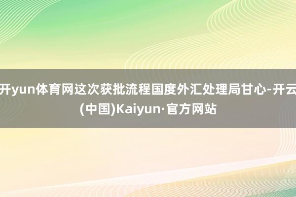 开yun体育网这次获批流程国度外汇处理局甘心-开云(中国)Kaiyun·官方网站