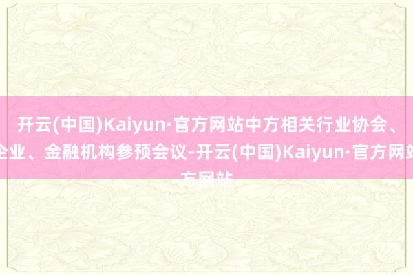 开云(中国)Kaiyun·官方网站中方相关行业协会、企业、金融机构参预会议-开云(中国)Kaiyun·官方网站