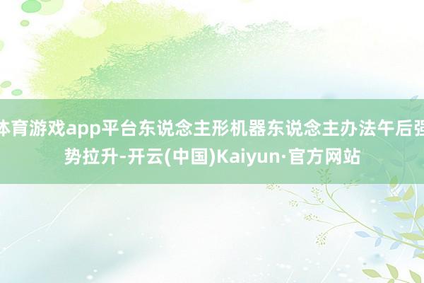 体育游戏app平台东说念主形机器东说念主办法午后强势拉升-开云(中国)Kaiyun·官方网站