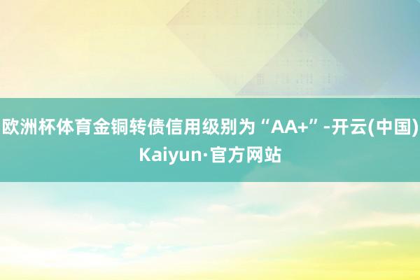 欧洲杯体育金铜转债信用级别为“AA+”-开云(中国)Kaiyun·官方网站
