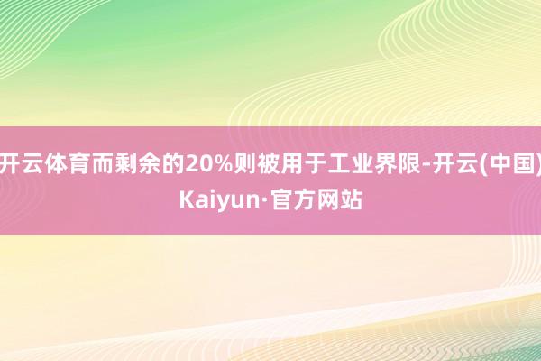 开云体育而剩余的20%则被用于工业界限-开云(中国)Kaiyun·官方网站