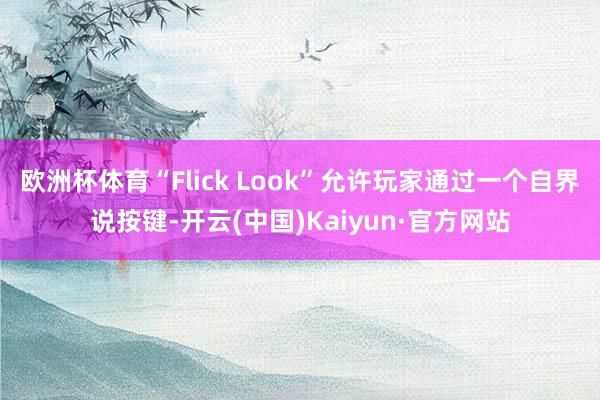 欧洲杯体育“Flick Look”允许玩家通过一个自界说按键-开云(中国)Kaiyun·官方网站