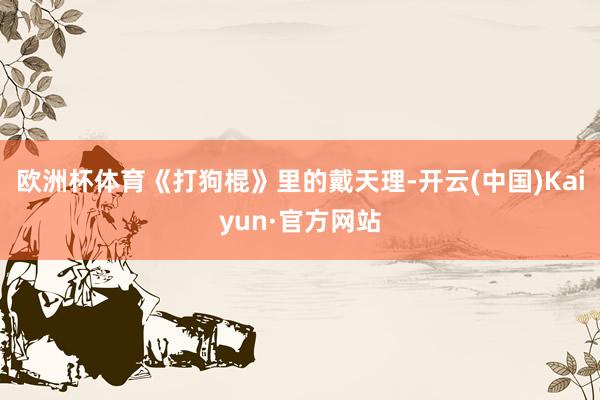欧洲杯体育《打狗棍》里的戴天理-开云(中国)Kaiyun·官方网站