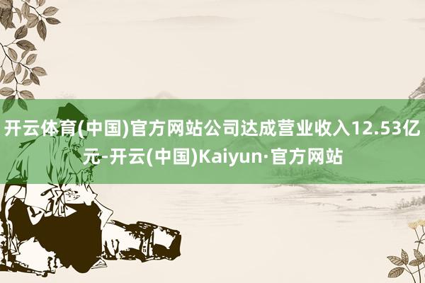 开云体育(中国)官方网站公司达成营业收入12.53亿元-开云(中国)Kaiyun·官方网站