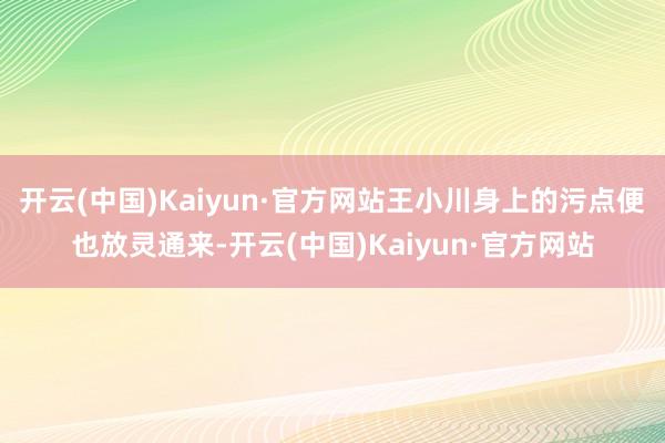 开云(中国)Kaiyun·官方网站王小川身上的污点便也放灵通来-开云(中国)Kaiyun·官方网站