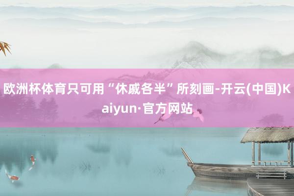 欧洲杯体育只可用“休戚各半”所刻画-开云(中国)Kaiyun·官方网站