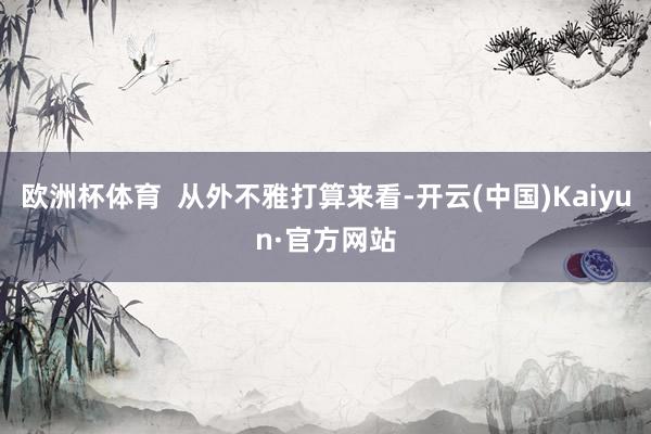 欧洲杯体育  从外不雅打算来看-开云(中国)Kaiyun·官方网站