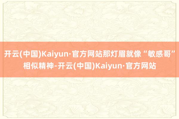开云(中国)Kaiyun·官方网站那灯眉就像“敏感哥”相似精神-开云(中国)Kaiyun·官方网站