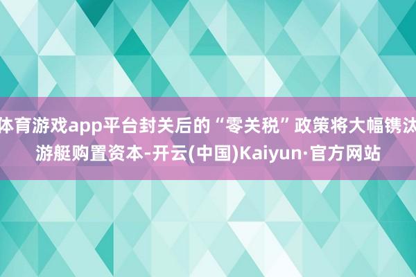 体育游戏app平台封关后的“零关税”政策将大幅镌汰游艇购置资本-开云(中国)Kaiyun·官方网站