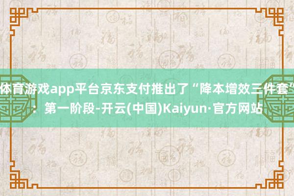 体育游戏app平台京东支付推出了“降本增效三件套”：第一阶段-开云(中国)Kaiyun·官方网站