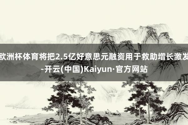 欧洲杯体育将把2.5亿好意思元融资用于救助增长激发-开云(中国)Kaiyun·官方网站