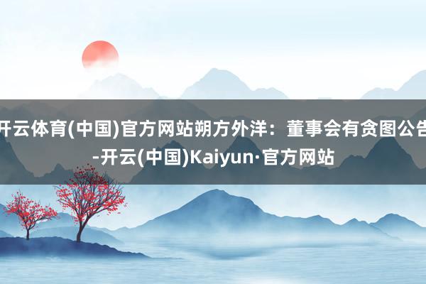 开云体育(中国)官方网站朔方外洋：董事会有贪图公告-开云(中国)Kaiyun·官方网站