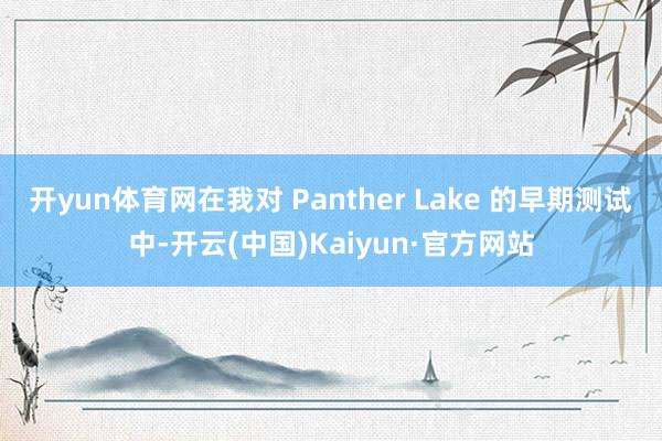 开yun体育网在我对 Panther Lake 的早期测试中-开云(中国)Kaiyun·官方网站