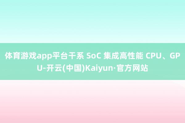 体育游戏app平台干系 SoC 集成高性能 CPU、GPU-开云(中国)Kaiyun·官方网站