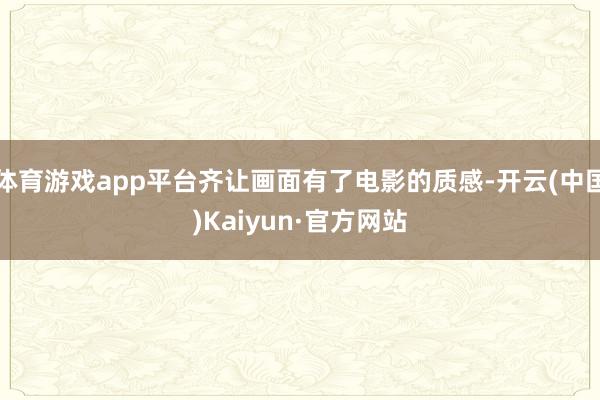 体育游戏app平台齐让画面有了电影的质感-开云(中国)Kaiyun·官方网站