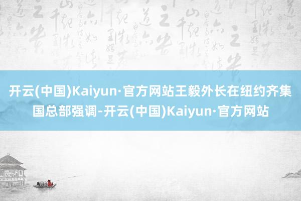 开云(中国)Kaiyun·官方网站王毅外长在纽约齐集国总部强调-开云(中国)Kaiyun·官方网站