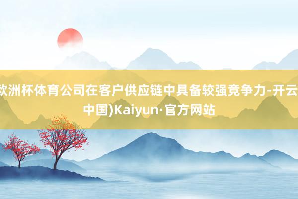 欧洲杯体育公司在客户供应链中具备较强竞争力-开云(中国)Kaiyun·官方网站