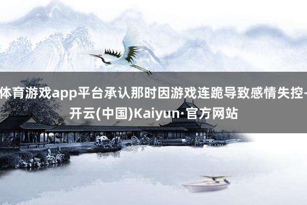 体育游戏app平台承认那时因游戏连跪导致感情失控-开云(中国)Kaiyun·官方网站