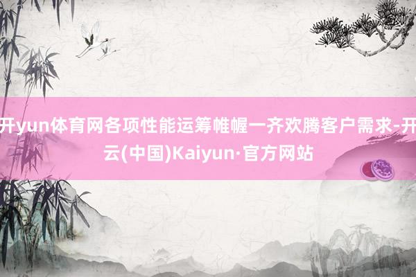 开yun体育网各项性能运筹帷幄一齐欢腾客户需求-开云(中国)Kaiyun·官方网站