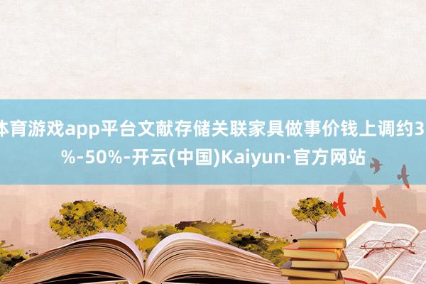 体育游戏app平台文献存储关联家具做事价钱上调约30%-50%-开云(中国)Kaiyun·官方网站