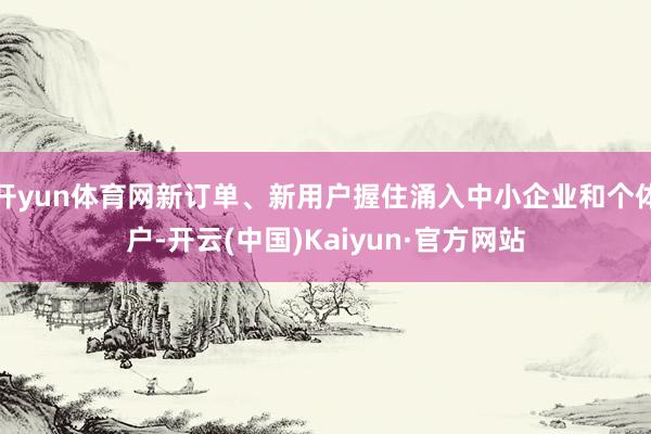 开yun体育网新订单、新用户握住涌入中小企业和个体户-开云(中国)Kaiyun·官方网站