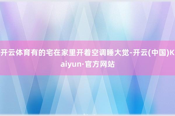 开云体育有的宅在家里开着空调睡大觉-开云(中国)Kaiyun·官方网站