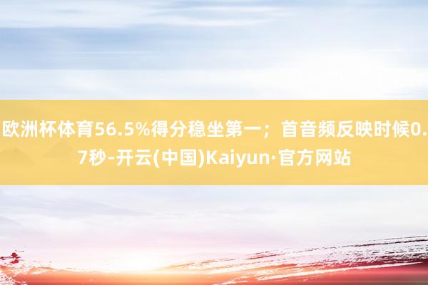 欧洲杯体育56.5%得分稳坐第一；首音频反映时候0.7秒-开云(中国)Kaiyun·官方网站