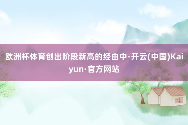 欧洲杯体育创出阶段新高的经由中-开云(中国)Kaiyun·官方网站