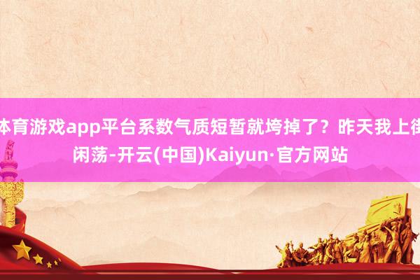 体育游戏app平台系数气质短暂就垮掉了？昨天我上街闲荡-开云(中国)Kaiyun·官方网站