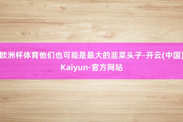 欧洲杯体育他们也可能是最大的韭菜头子-开云(中国)Kaiyun·官方网站
