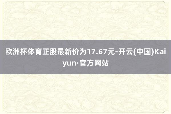 欧洲杯体育正股最新价为17.67元-开云(中国)Kaiyun·官方网站