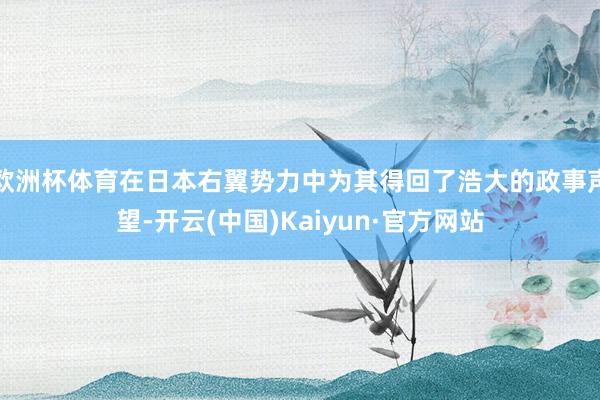 欧洲杯体育在日本右翼势力中为其得回了浩大的政事声望-开云(中国)Kaiyun·官方网站